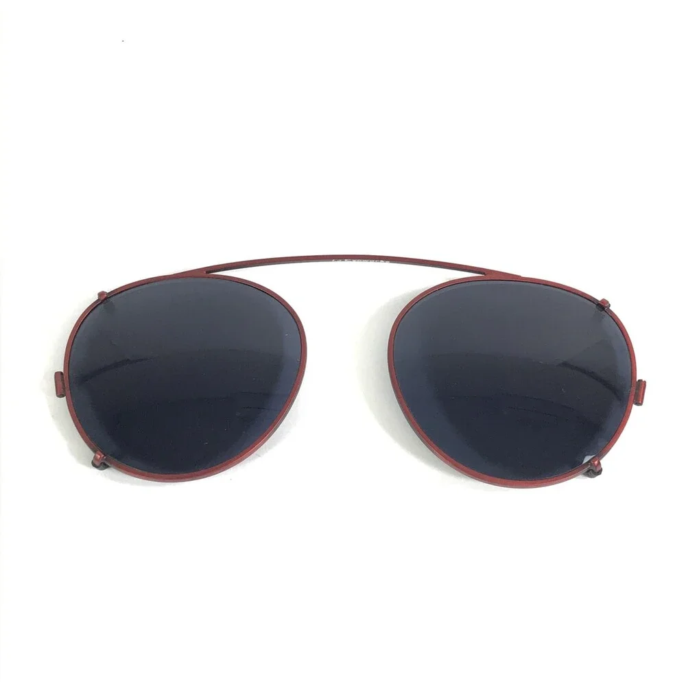 Vintage l.a. Eyeworks Clip On Sunglasses for OTTO Matte Red with Blue Lenses